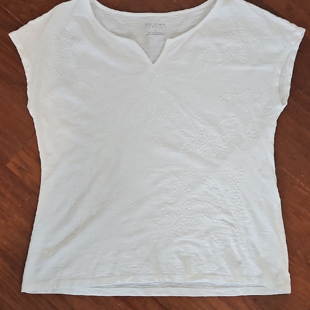 Talbots White Short Sleeve Tee Size LP
